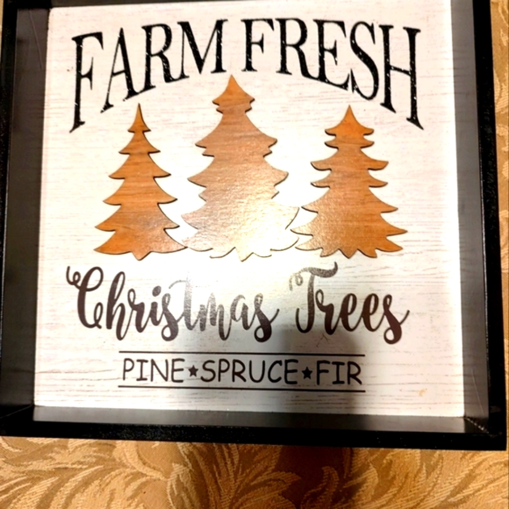 🎄 Adorable Farmhouse Wooden Wall - Stand Decor "Farm Fresh Christmas Tre